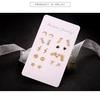 GADBLESJEW 9 Pairs/set Moon Stars Heart Lightning Bijoux Crystal Stud EarringS