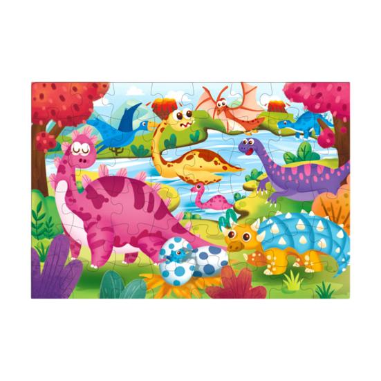 24/48/60Pcs/Set Cartoon Jigsaw Puzzle Toy Animal Vehicle Dinosaur Preschool Leaning Puzzle Game Toddlers Boys Girls Educational Floor Puzzle Toy
