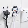 Self Adhesive Cartoon Plug Hanger Plastic Socket Storage Rack Cute Animal Wall Plug  Home