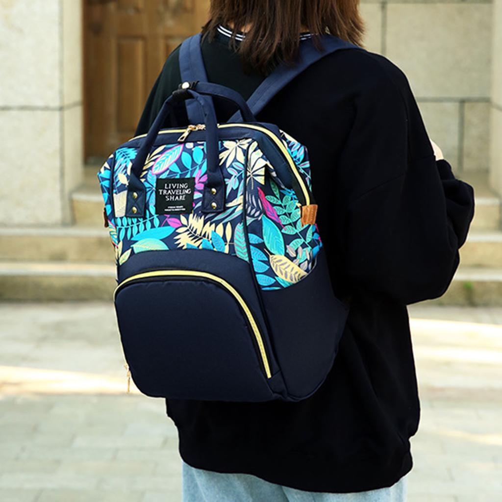 Maternity Travel Bag for Baby Essential Large Capacity Backpack with Anti-theft Back Pocket for Bottle Diapers Milk Powder