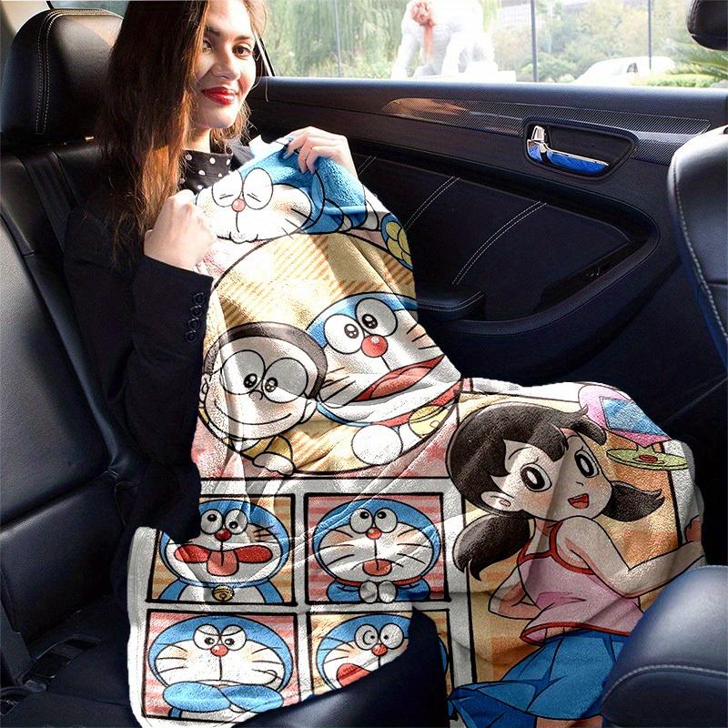 1pc Cozy Doraemon Home Decor Blanket: Perfect Gift for Bedroom, Living Room, Travel, Camping, Car, Beach & Office Naps, Soft Flannel Throw for Sofa, O