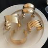 European-American Metal Geometric Open Bangle: Retro, High-End Fashion Bracelet