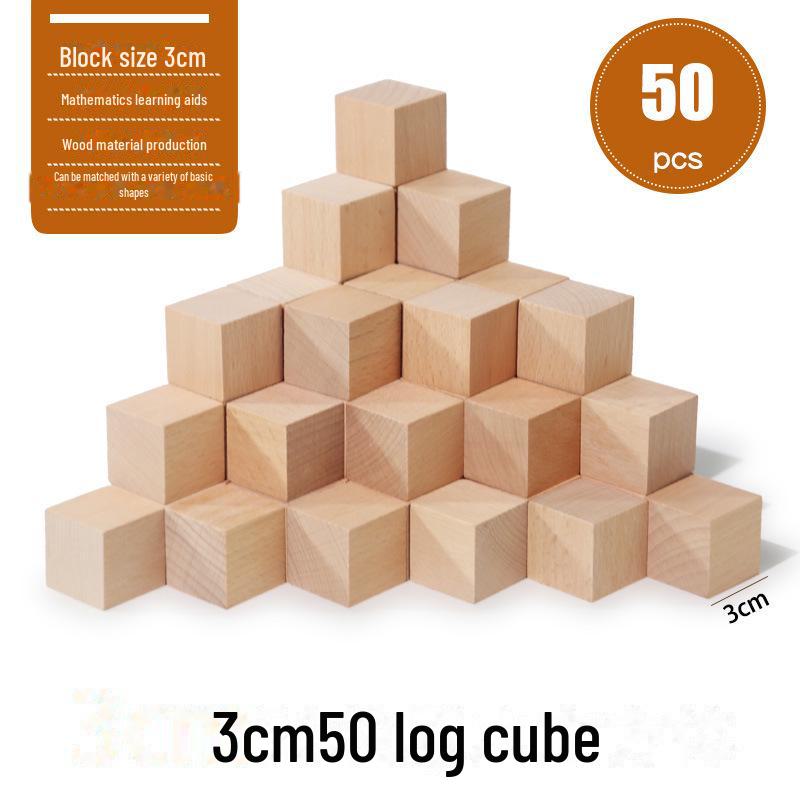 Colorful Wooden Cube Blocks for Elementary Math and Logic Skills Development