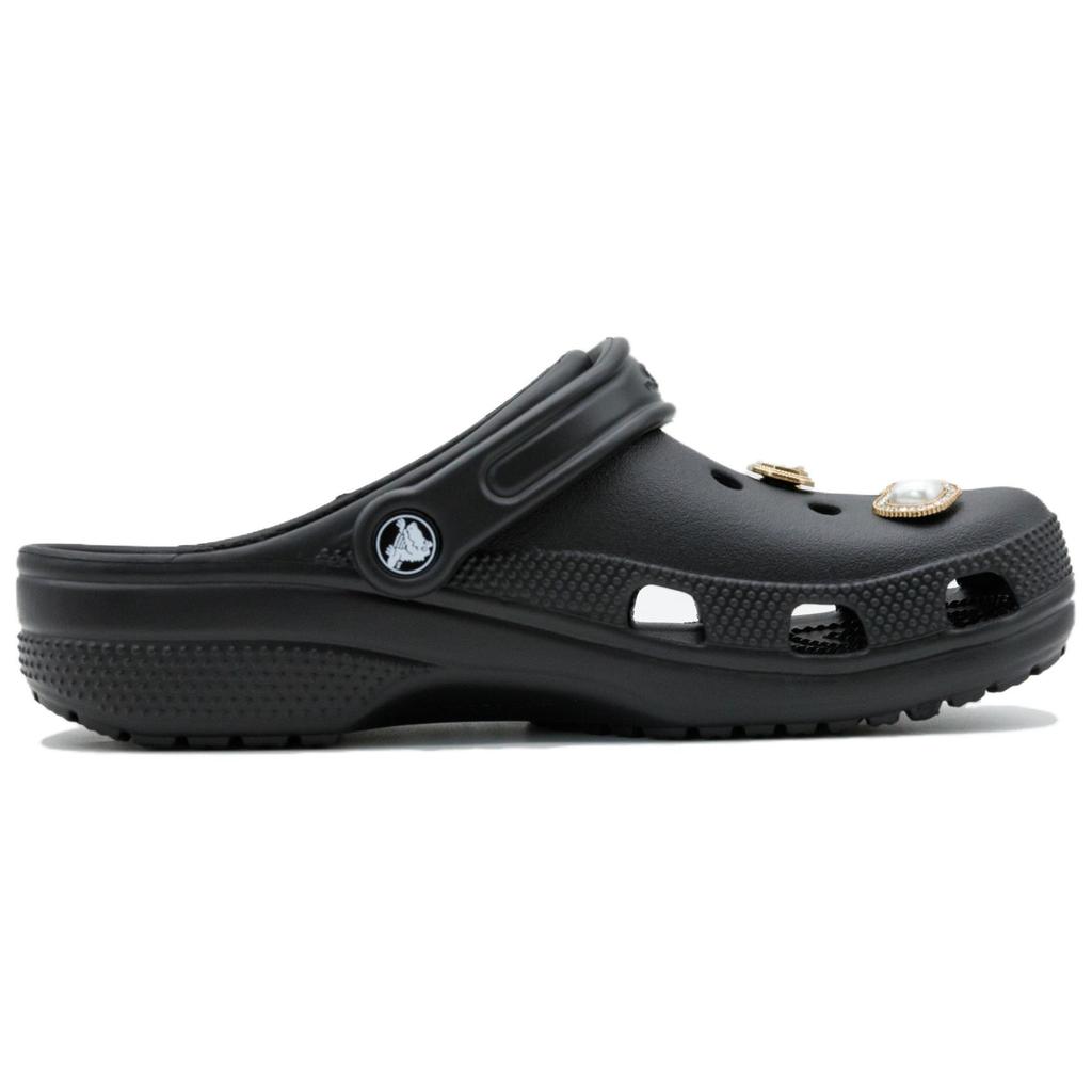 Crocs Классические клоги Sparkle Черный Золотой ЭВА Удобные Освежающие Индивидуальные Универсальные Обувь с отверстиями Унисекс Черный