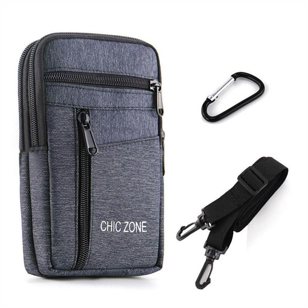 Single Double Layer Men Phone Pouch Waterproof Cellphone Bag Phone Waist Bag Outdoor Phone Storage