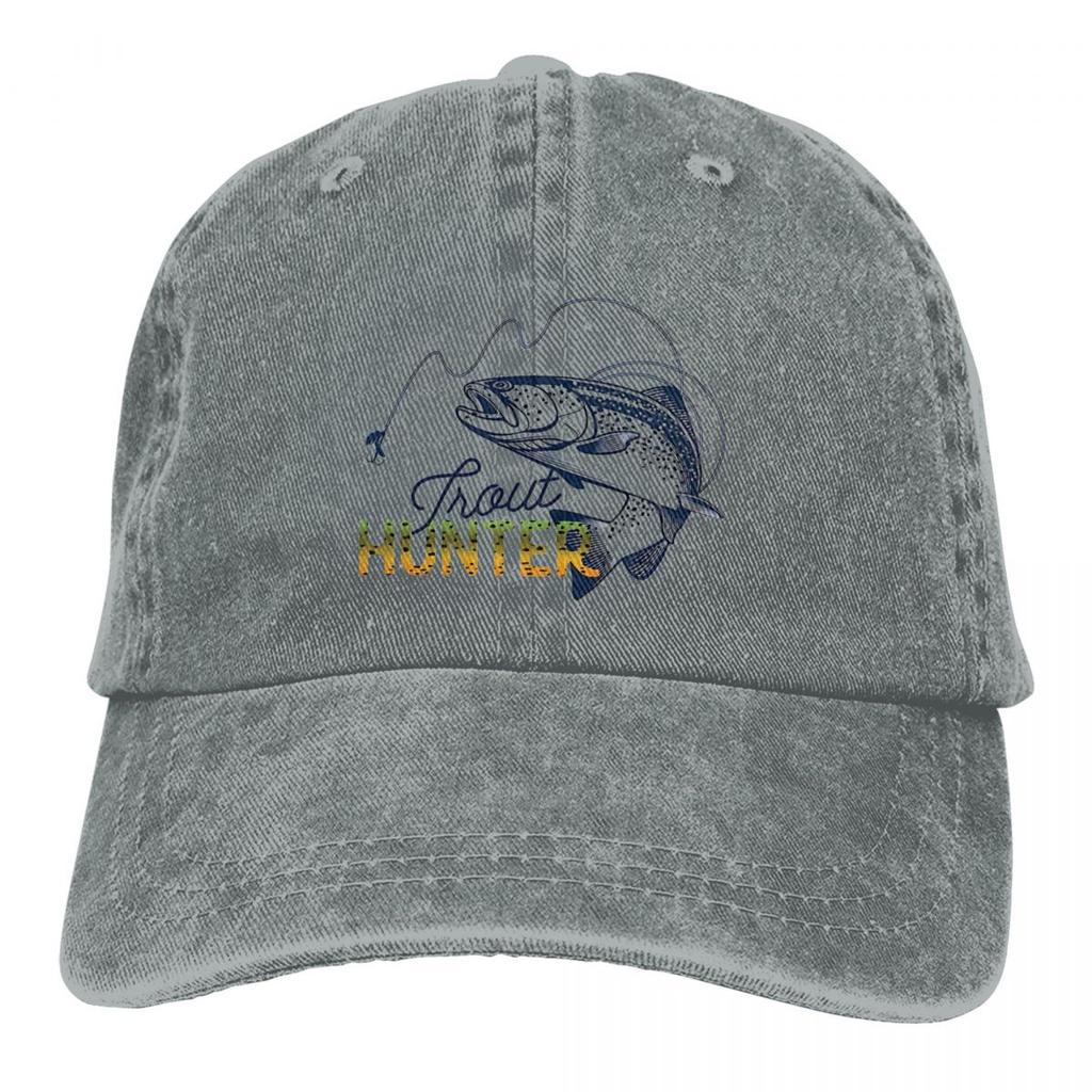 Fly Fishing Trout Rainbow Hunter Fishing Lover Retro Baseball Hat Cotton Sun Protaction Caps Unisex Casual Golf Hats
