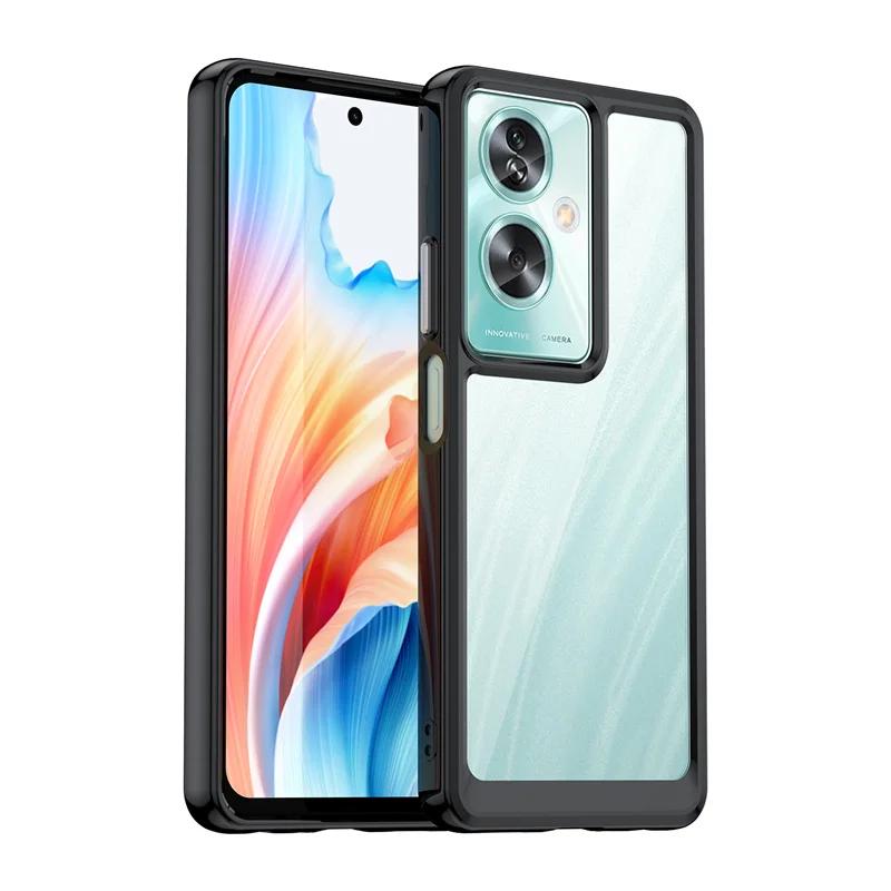 Shockproof Clear TPU Case for OPPO A79 5G A98 A78 A58 A77 A77S A57 A57S Protective Cover Frame Funda Coque Capa