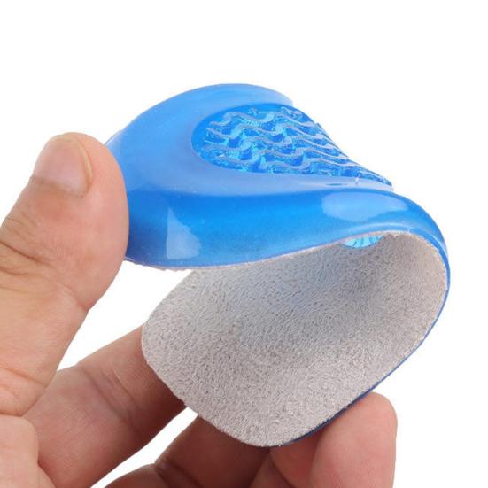 1Pair Heel Insoles Shock Absorption Wraparound Protection Rubber Shoe Inserts for Plantar Support