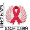 Health Day Embroidery Sticker Caring For Women Zhang Zai Computer Embroidery Label Clothes Bag Decoration Pink Ribbon Patch Sticker