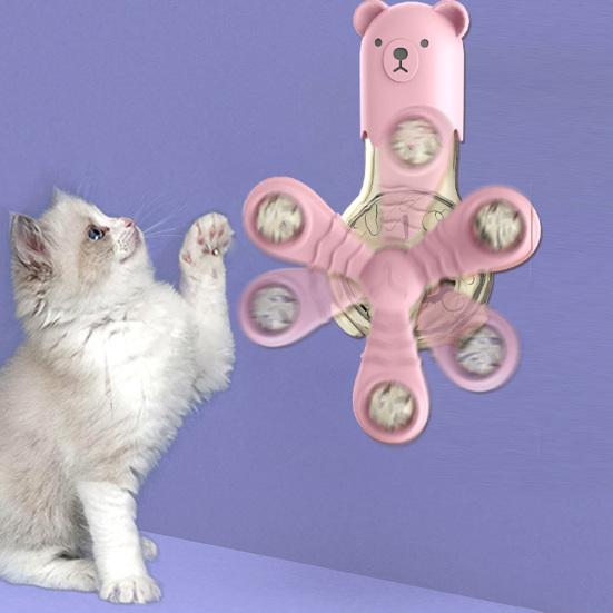 Игрушка для предотвращения утечки корма для домашних животных, интерактивный вращающийся вентилятор, диспенсер для кошачьей еды, игрушка, креативная медленная кормушка, товары для домашних животных