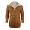 Men Jacket Autumn Winter Woolen Coat Lapel Single-Breasted Mid-Length Windproof Jacket Suede