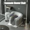 Multifunctional Commode Chair, Bathroom Shower Stool for Elderly & Pregnant Women, Household Squat Toilet Seat Frame Portable Bath Bench