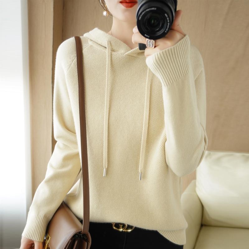 Women Knitted Hoodie Sweater MODERN NEW SAGA Winter Knitted Pullover Sweatshirt Autumn Soft Warm Wool Sweaters Female Jumper Knit Top