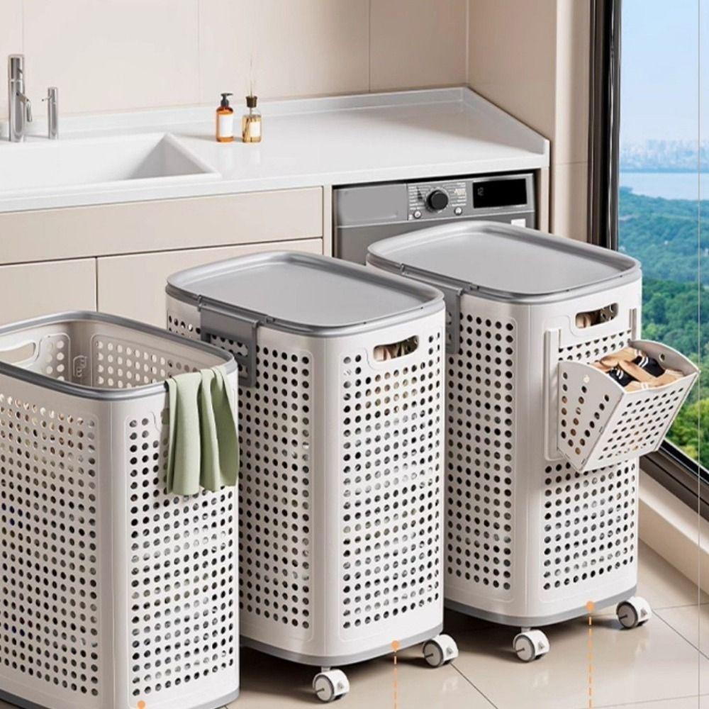 Plastic Folding Dirty Clothes Basket Large Capacity Dirty Clothes Bucket Laundry Room