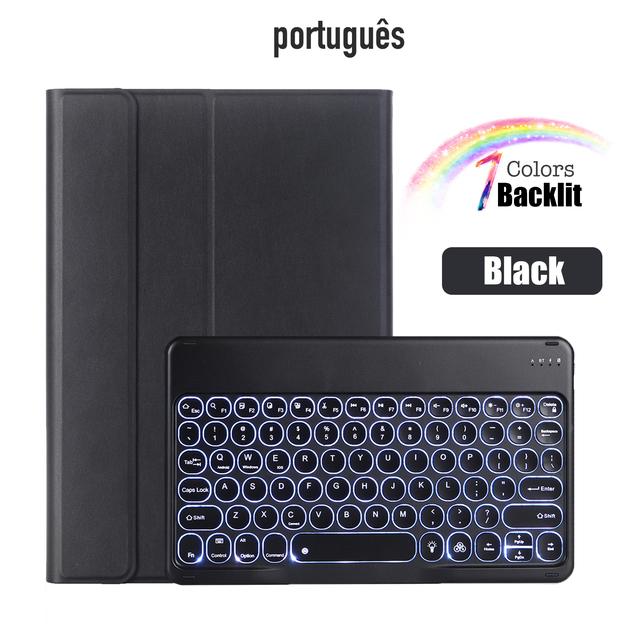 Для Huawei MediaPad M5 Lite T5 C5 10,1 с подсветкой, беспроводной Bluetooth, круглый чехол-клавиатура для Honor Pad 5, кожаный чехол для планшета