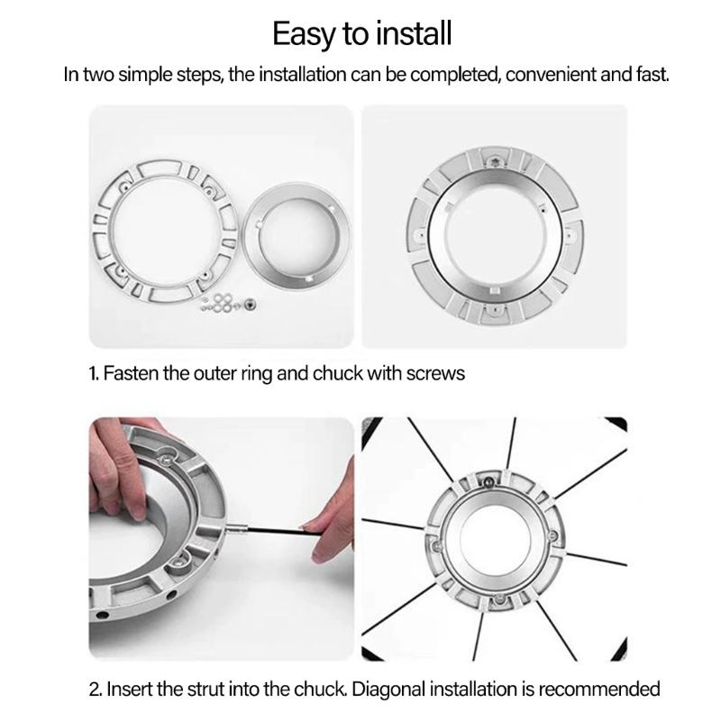 Металлический адаптер спидринга для софтбокса с креплением Bowen, крепление спидринга для восьмиугольного квадратного софтбокса, стабильная поддержка для фотографии
