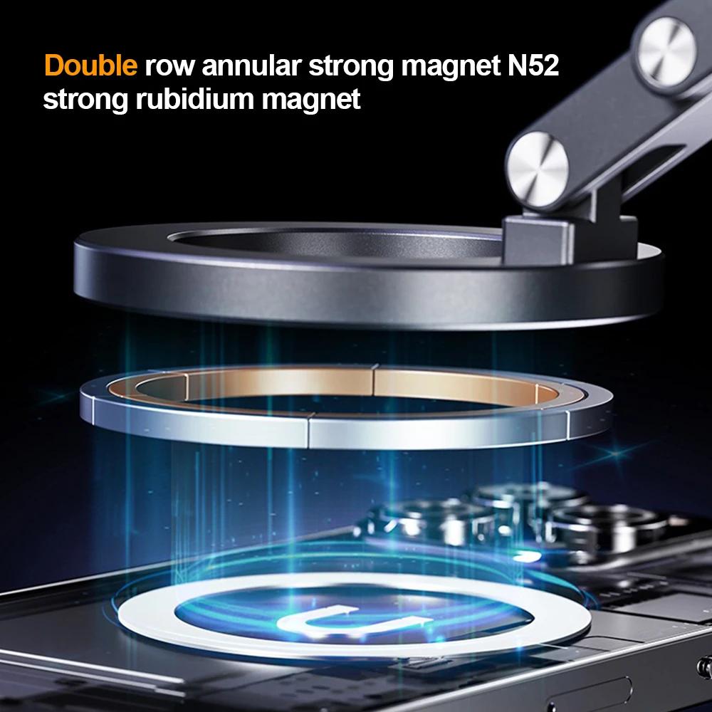 Electric Vacuum Adsorption Magnetic Suction Cup Phone Mount with Aromatherapy 360 Degree Rotation Bracket Cell Phone Holder