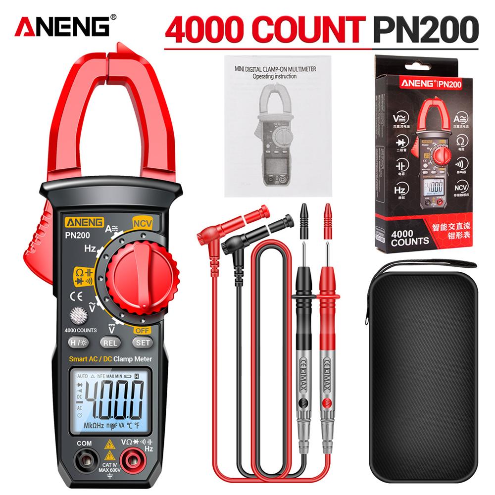 Новый цифровой клещевой измеритель ANENG PN200 DC/AC 600A Ток 4000 отсчетов Мультиметр Амперметр Тестер напряжения Автомобильный Гц Емкость NCV Ом Тест для электрика