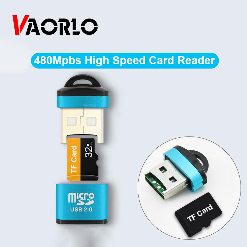 VAORLO USB2.0 Mini Card Reader 480 Мбит/с, быстрая передача данных, высокая совместимость для компьютеров, ПК, ноутбуков, высокая скорость