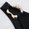 1011 new European and American women's solid color split swimsuit metal accessories bikini sexy swimsuit