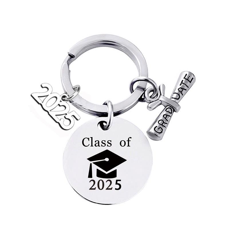 Stainless Steel Keychain for 2025 Graduation - University & High School Senior Gift In European and American Style