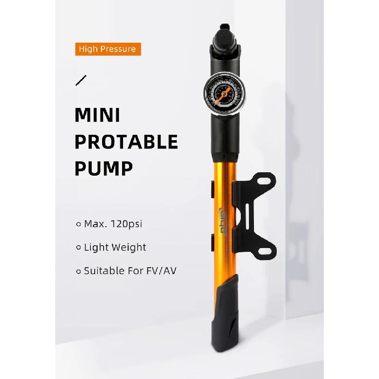 Giyo 120psi Hidden Hose Design Bike Tyre Inflator Mini Portable Bicycle Pump MTB Road Bike Schrader Presta Valve Hand Air Pump