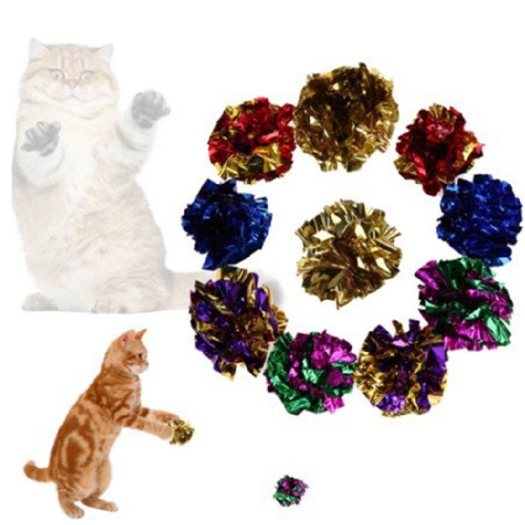 5 Pcs Cats Crinkle Paper Balls Safe Balls for Kitten Cats Interactive Cats Toy Crinkle Balls Colorful Toy