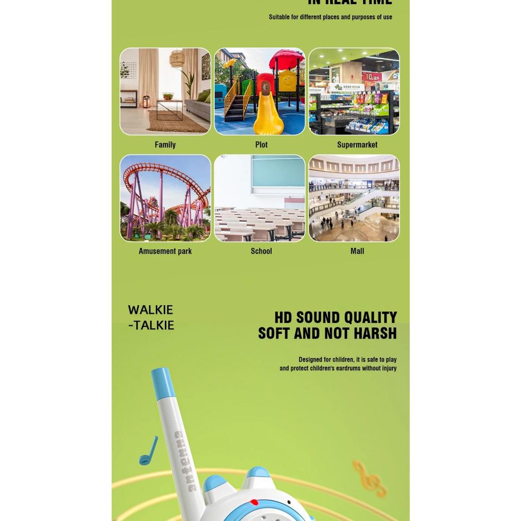 2PC Children's Walkie-talkies Wireless Cartoon Pagers Remote Intercom Outdoor Kids Toys Parent-child Interaction Education Game