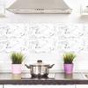 10 шт. серая и белая мраморная плитка, настенная наклейка для кухни, маслостойкая, водонепроницаемая для ванной комнаты, украшение для стола, художественные обои