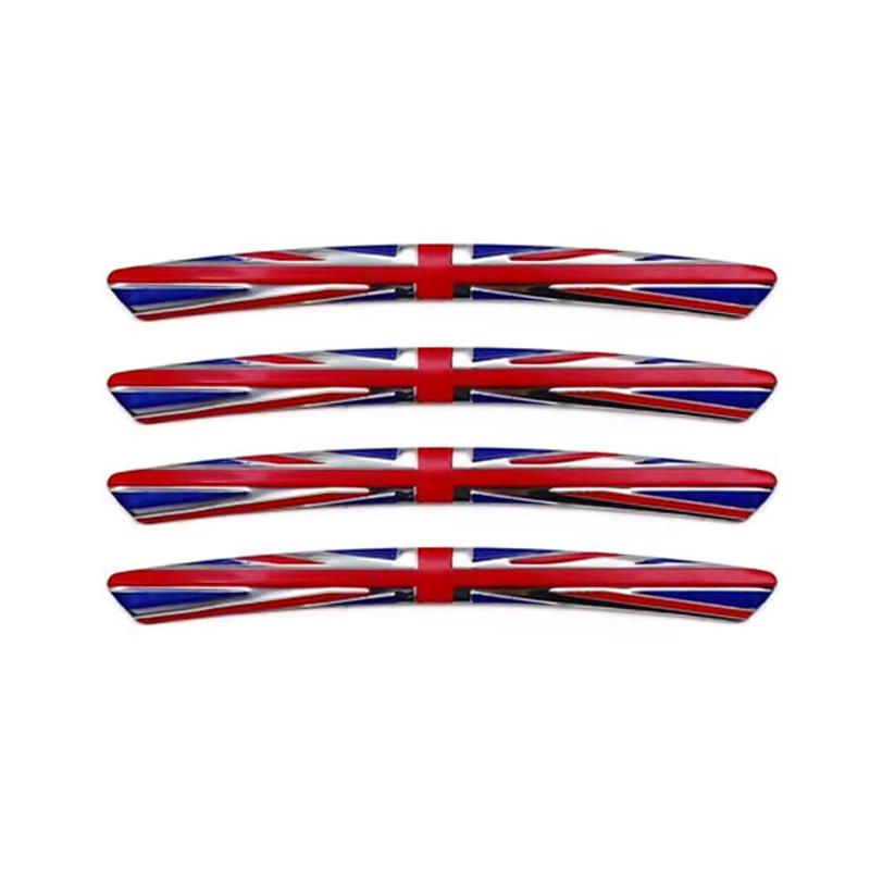 4Pcs Car Aluminum Alloy Wheel Sticker UK GERMANY FRANCE ITALY Flag Decals For Mini Cooper S JCW R55 R56 R57 R60 F55 F56 F54 F60