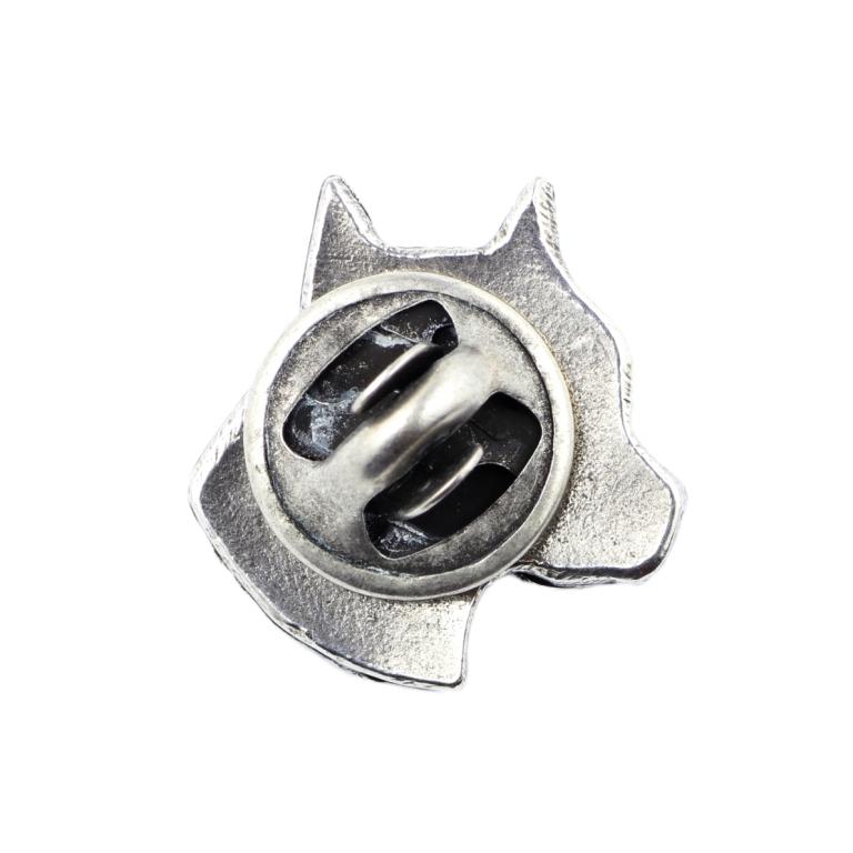 American Staffordshire Terrier, Amstaff I  - Silver-plated dog brooch, elegant pin, jacket lapel decoration by Art-Dog brand