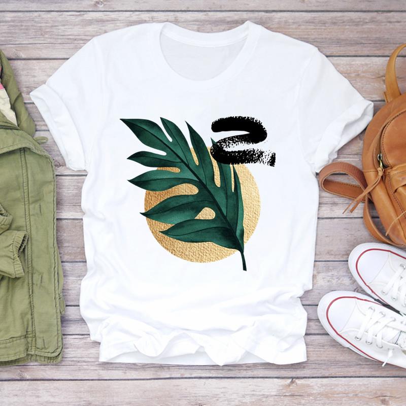 (Asian Size) Women Tee Flower Trend Cute Top Clothing Casual  Short Sleeve T Shirt Fashion Print Lady Female Graphic T-shirts