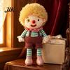 Creative Gift for Her Vintage Circus Clown Plush Toy, Soft Stuffed Jester Doll with Embroidered Face, Toy Kids Retro Decorative Figurine Shelf,