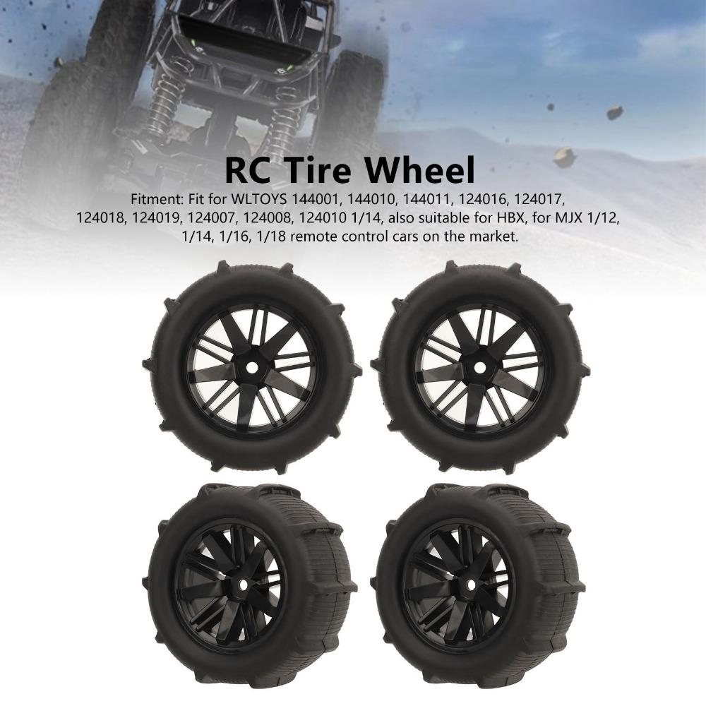 4Pcs Strong Grip Pattern RC Tire Wheel for WLtoys 144001/144010/124016/124017/124018/124019 RC Car