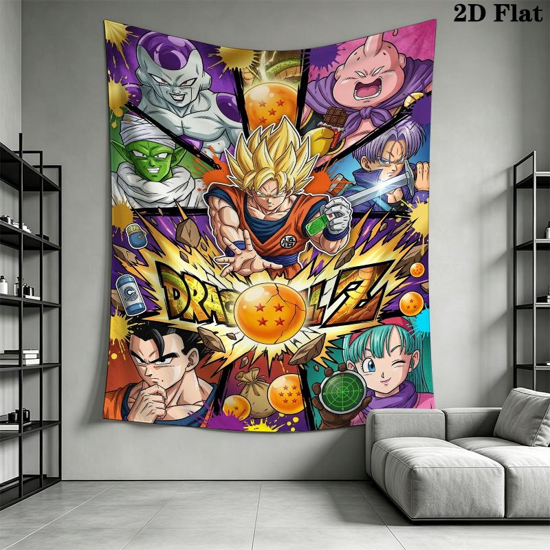 Dragon Ball Wall Tapestry Aesthetic Wall Hanging Printed Fabric Blanket Decorative Tapestries for Bedroom Living Room Home Decor