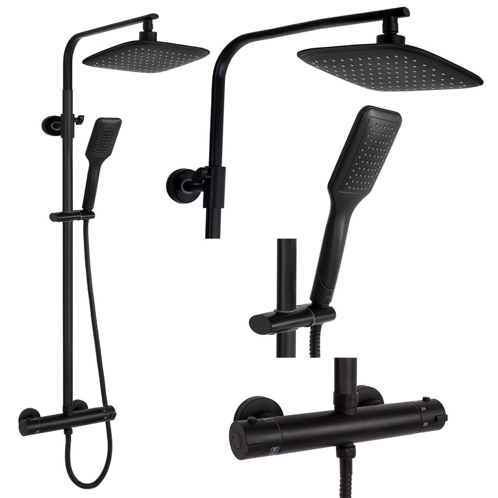 Zestaw natryskowy tom czarny termostat sku rea-p7101