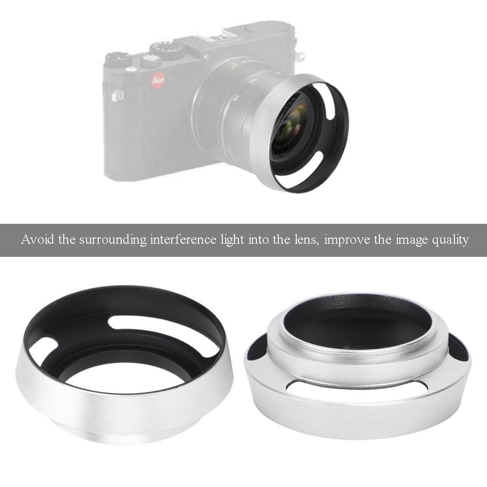 2 шт. алюминиевый сплав ажурная бленда объектива 40,5 мм для камеры Leica серебристая