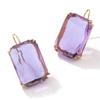 Pinkdudu Fashion Color Rhinestone Stud Earrings Simple Alloy Square Glass Earrings for Women Jewelry Gifts PD685