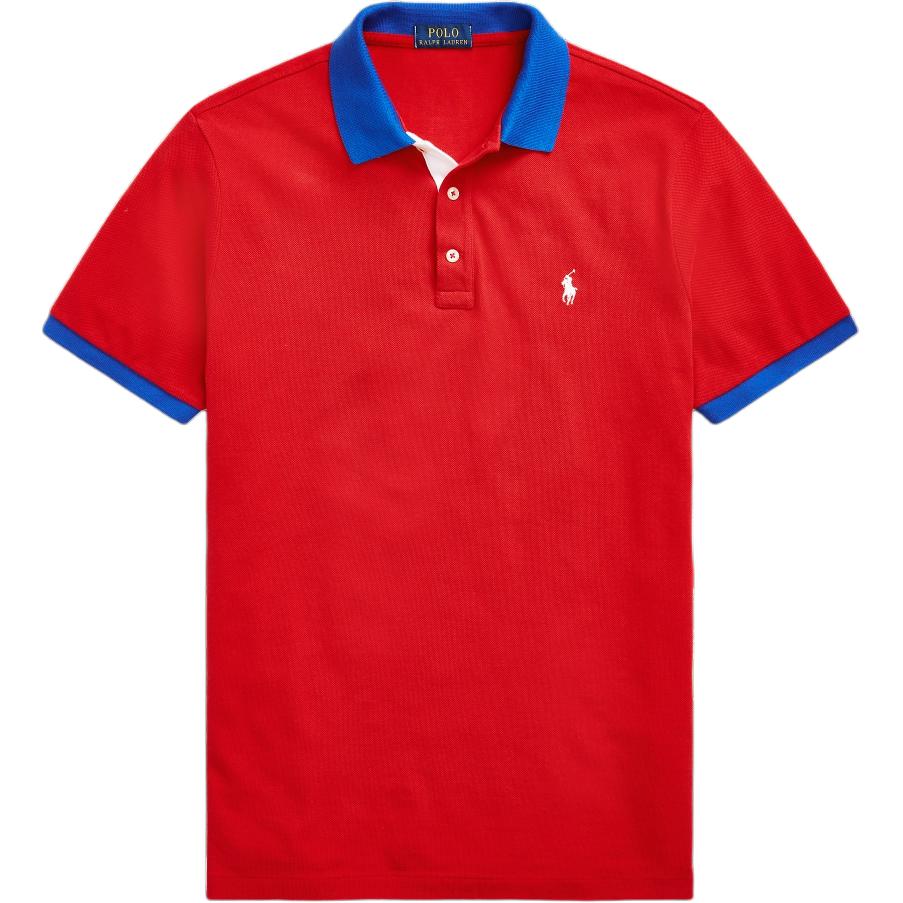 Polo Ralph Lauren Color Block Small Pony Вышитая приталенная рубашка поло с коротким рукавом Мужские топы MNPOKNI1N821134-600