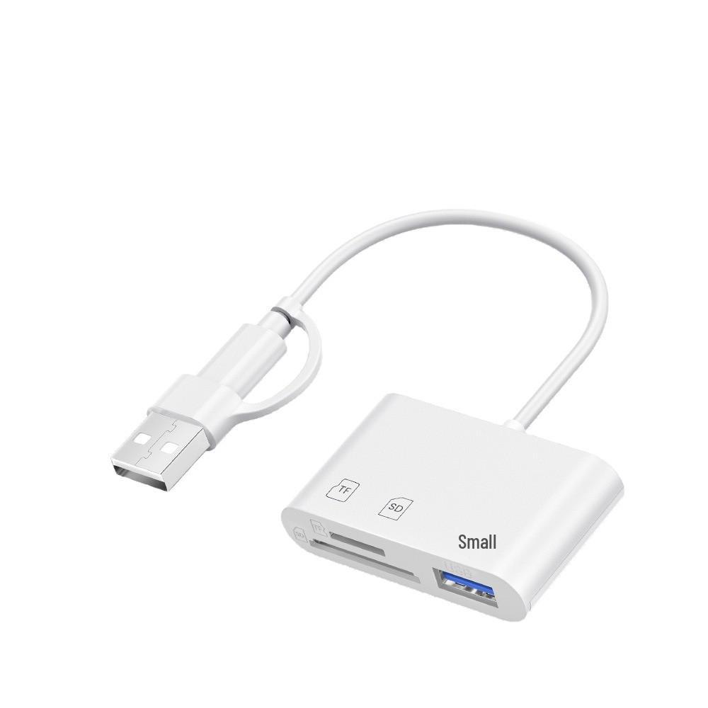 Универсальный картридер Type-C для Huawei, Xiaomi, Apple - Поддерживает TF, SD-карты, USB-накопители, Автомобиль, Камеру