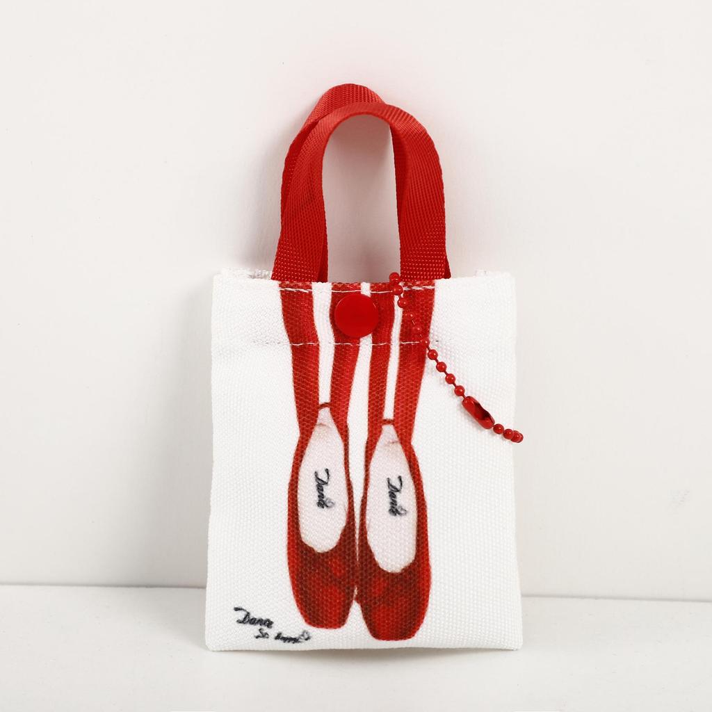 Мини-холщовая сумка для хранения наушников и мелких предметов в балетном стиле с подвеской