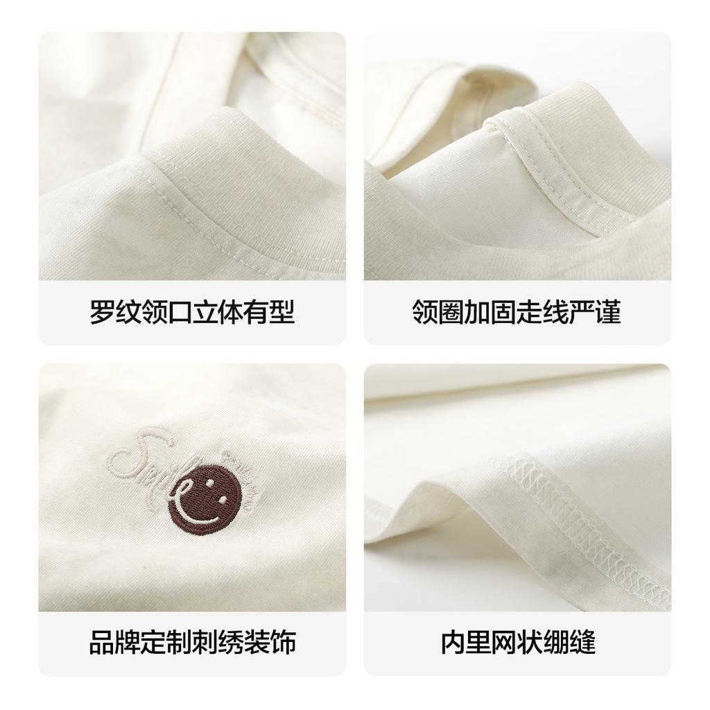 Heavy duty retro wax dyed embroidered short sleeved T-shirt for men's summer loose half sleeved base shirt