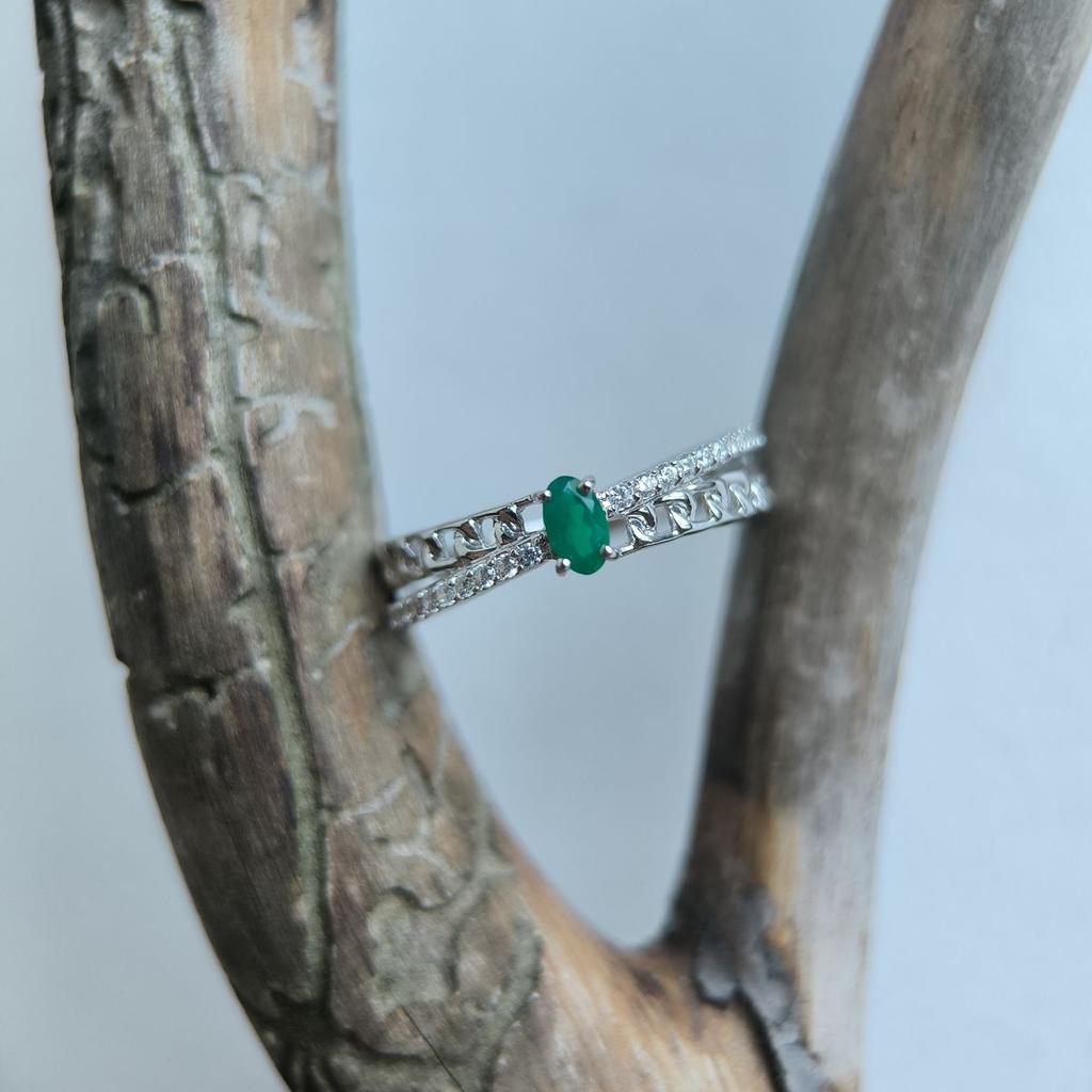 Silver Ring with Natural Agate 0.577ct, Item Weight 2.54 Gr (2189527)