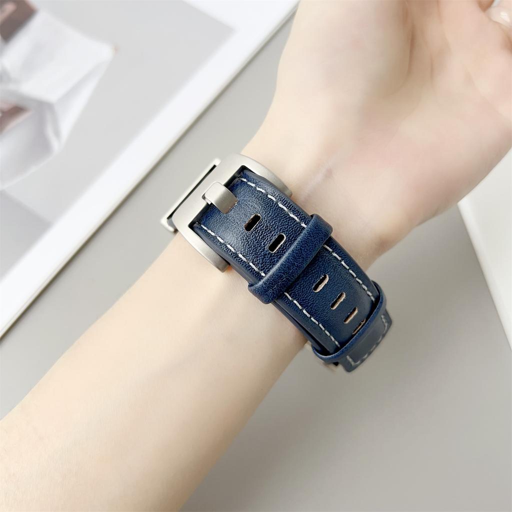 Leather Watch Band For Apple Watch Series 10 9 8 7 SE 6 5 4 3 2 1 42mm 41mm 40mm 38mm Crazy Horse Texture Wrist Strap