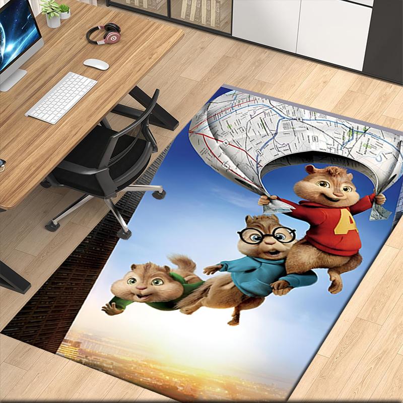 Alvin and the Chipmunks Printed Carpetrugfor Office Chair Living Room Bedroom Kitchen Room Decor Gifts