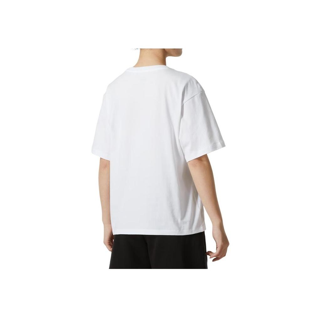 Puma Logo Print Simple Breathable Sports Training Outdoor Leisure Round Neck Short Sleeve Drop Shoulder T-Shirt Women Tops White 682164-02