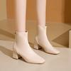 Fashion Shoes Female 2024 Plus Size Modern Women's Boots Elegant Ankle Boots Women Sewing Square Toe Back Zip High Heels Shoes Women