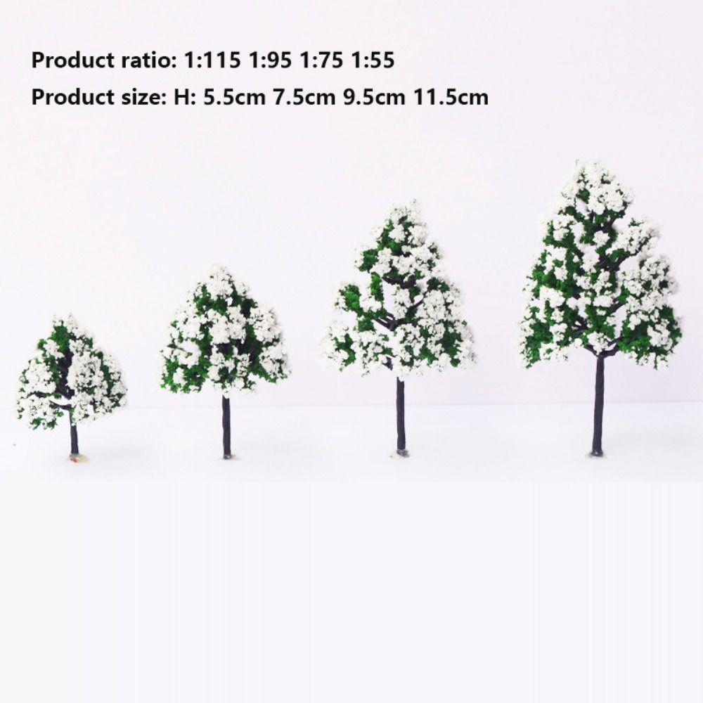 5pcs Plastic Scenery Trees 4 Sizes Christmas Decoration Winter Ornaments