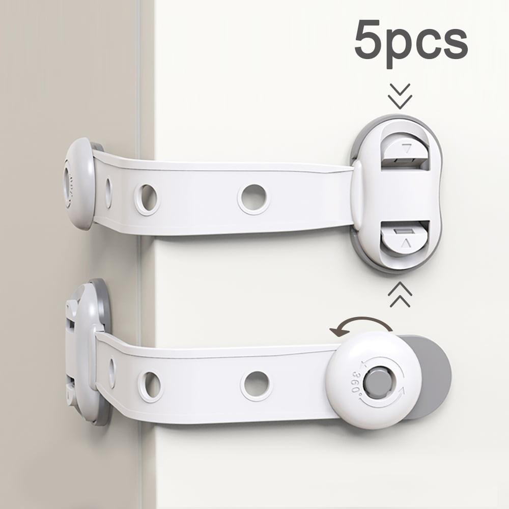 5PCS Baby Proof Strap Locks, Adjustable Childproof Cabinets Locks For Drawer, Cabinet Door, Fridge, Toilet Seat, Dishwasher, Cupboard