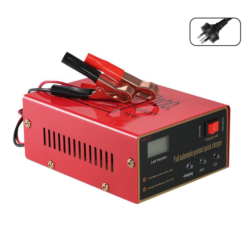 12В 24В Полностью автоматическое автомобильное интеллектуальное зарядное устройство для аккумуляторов Свинцово-кислотное Ударопрочное Огнестойкое Защита от перенапряжения Быстрая зарядка